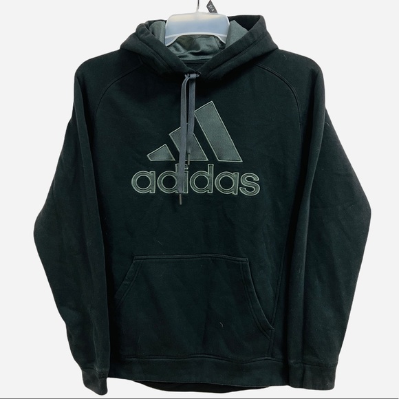 Adidas Mens AY9398 Essentials Pullover Hoodie  Sweatshirt Black Size S - Picture 2 of 7